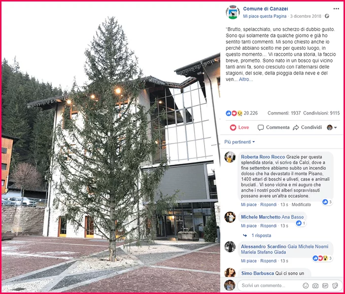 Il comune di Canazei e la devastazione dei boschi nel nord-italia