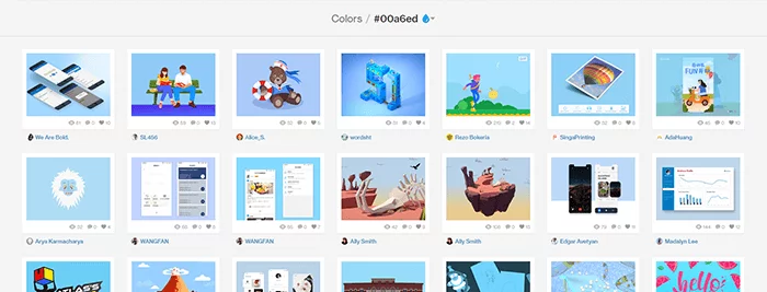 Dribbble colors: per filtrare i design in base al colore