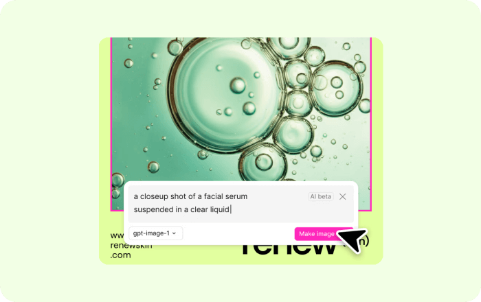 Interfaccia di Figma che mostra un prompt AI per generare immagini durante la progettazione di un'interfaccia utente.