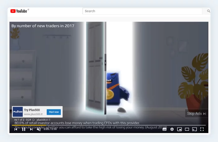 esempio di inserzione video su Youtube