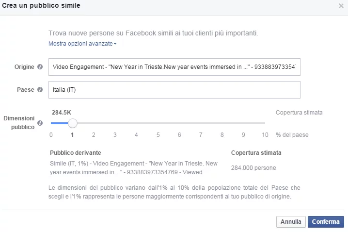 Lookalike Audience Videoview Facebook