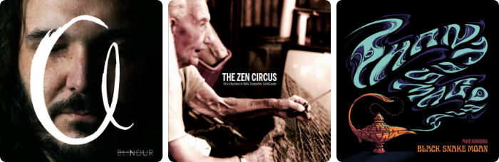 Le copertine dei dischi di Blindur, Zen Circus e Black Snake Moan