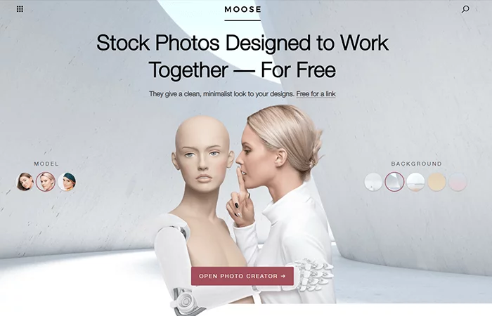 Moose e il suo editor fotografico per creare immagini stock personalizzate