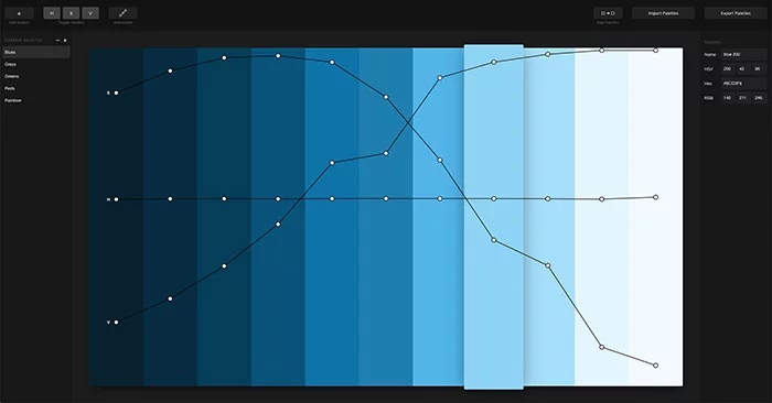 L'interfaccia di Palettte: la web app per creare palette
