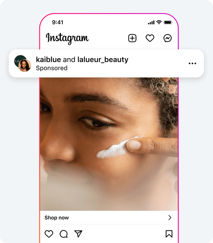 Un esempio di Partnership Ad su Instagram, dai canali ufficiali di Meta".